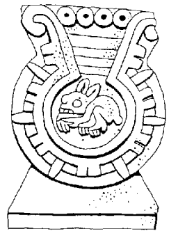 Mixtec stela from Tiaxiaco showing the rabbit in the moon motif.